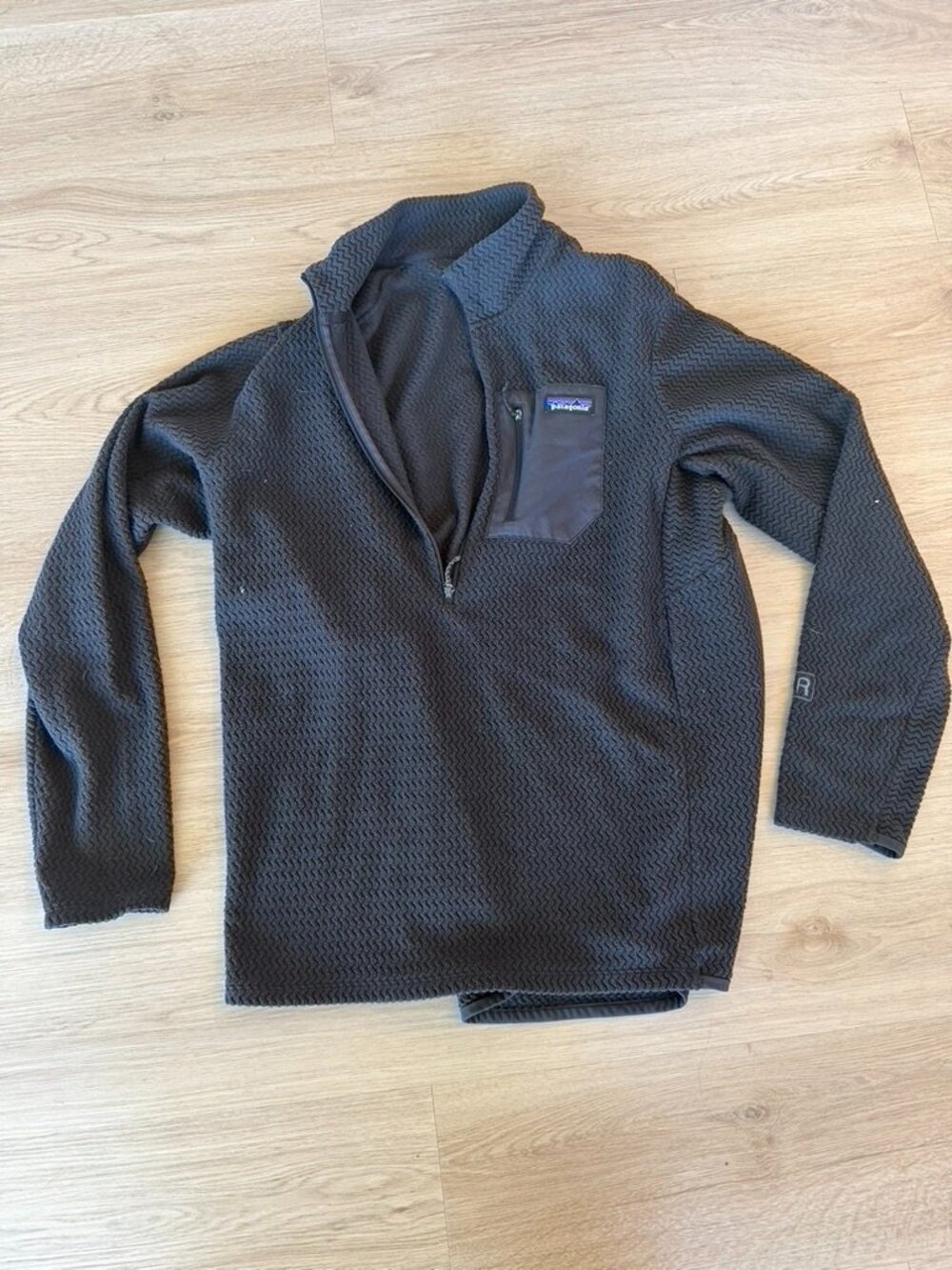 Patagonia Black Zip Fleece R1 Air Fleece Jacket quarter zip Large